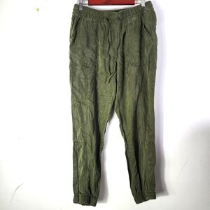 Lucky Brand Womens Medium Pull On Elastic Waist Drawstring Jogger Pants Olive